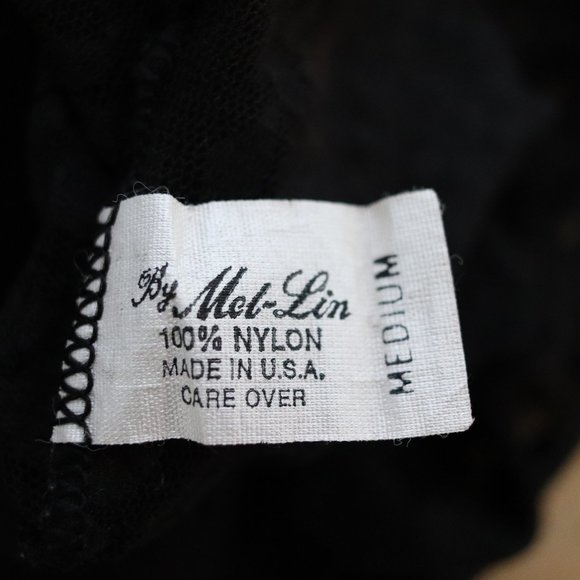 SOLD vintage 80s black lace crop top M medium sheer retro rocker goth sexy - Picture 5 of 5